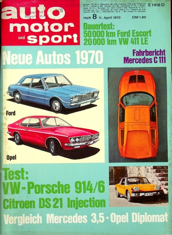 Deckblatt Auto Motor und Sport (08/1970)